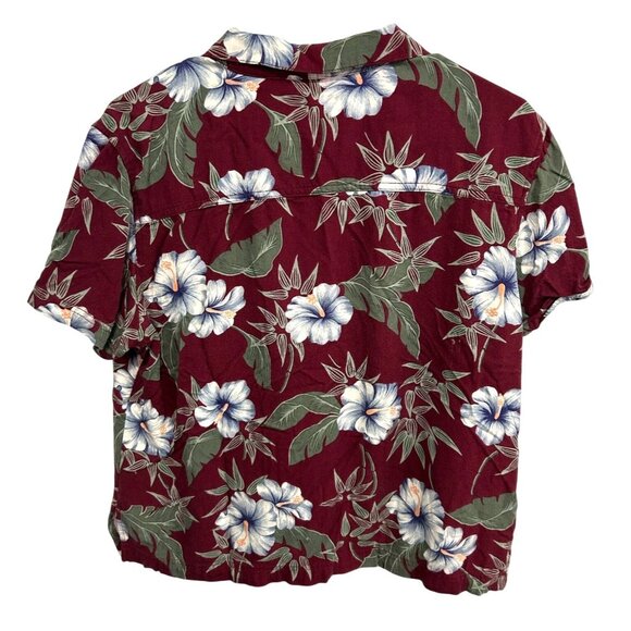 Island Traders Hawaiian Short Sleeve Button-Up Shirt L Red Floral Print - Picture 2 of 9